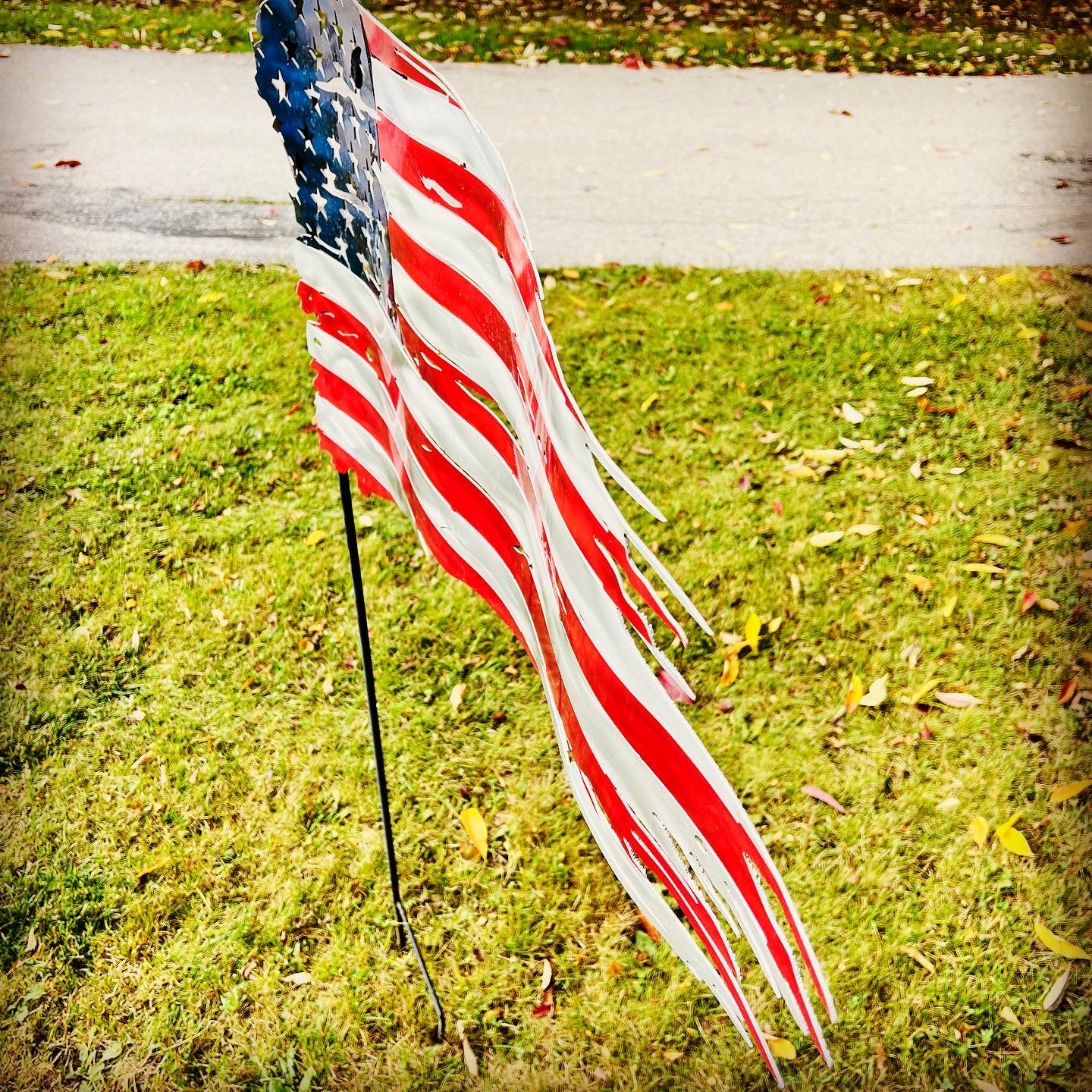 Outdoor Aluminum Old Glory LED Yard Sticker Package