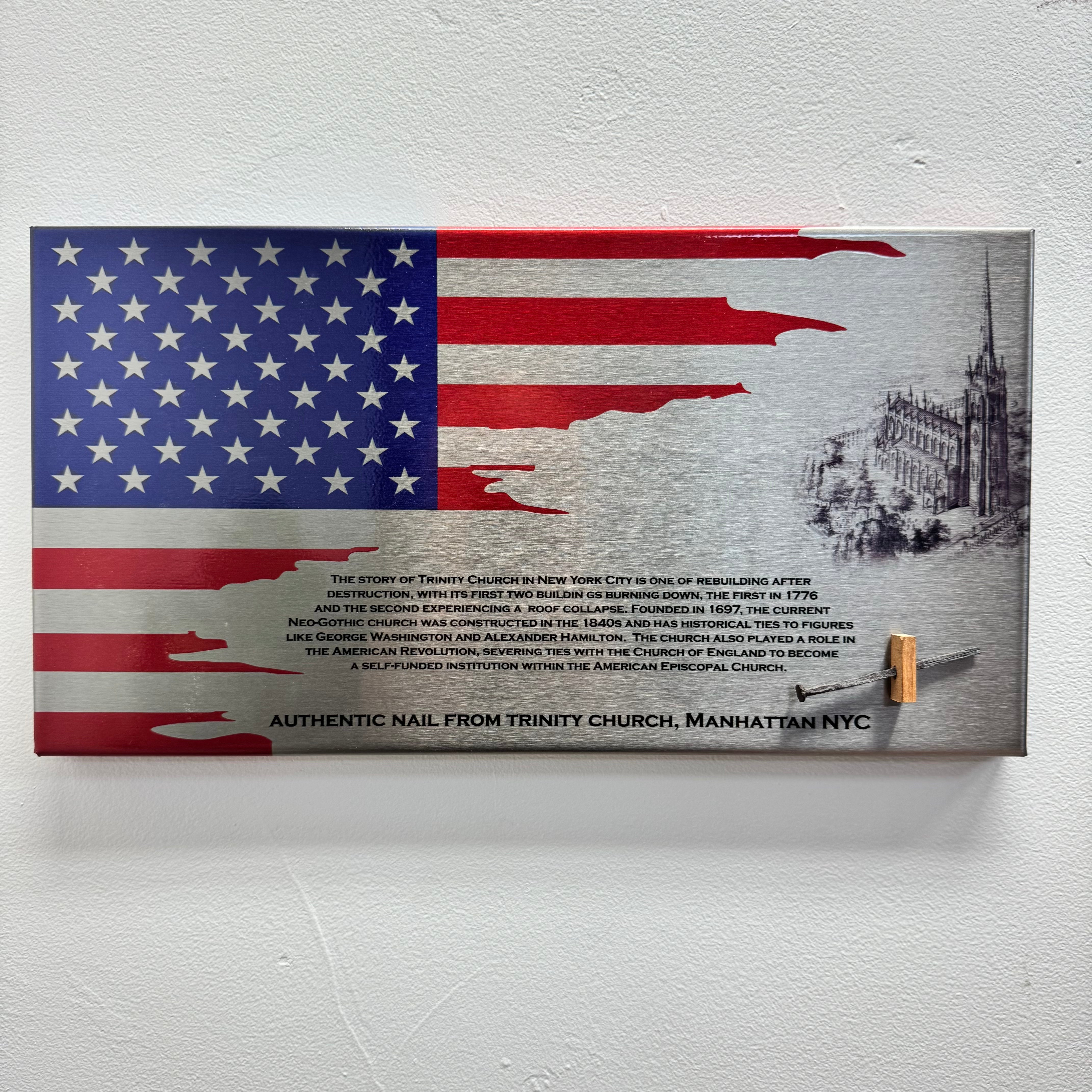 Authentic Trinity Church Nail Artifact Flag