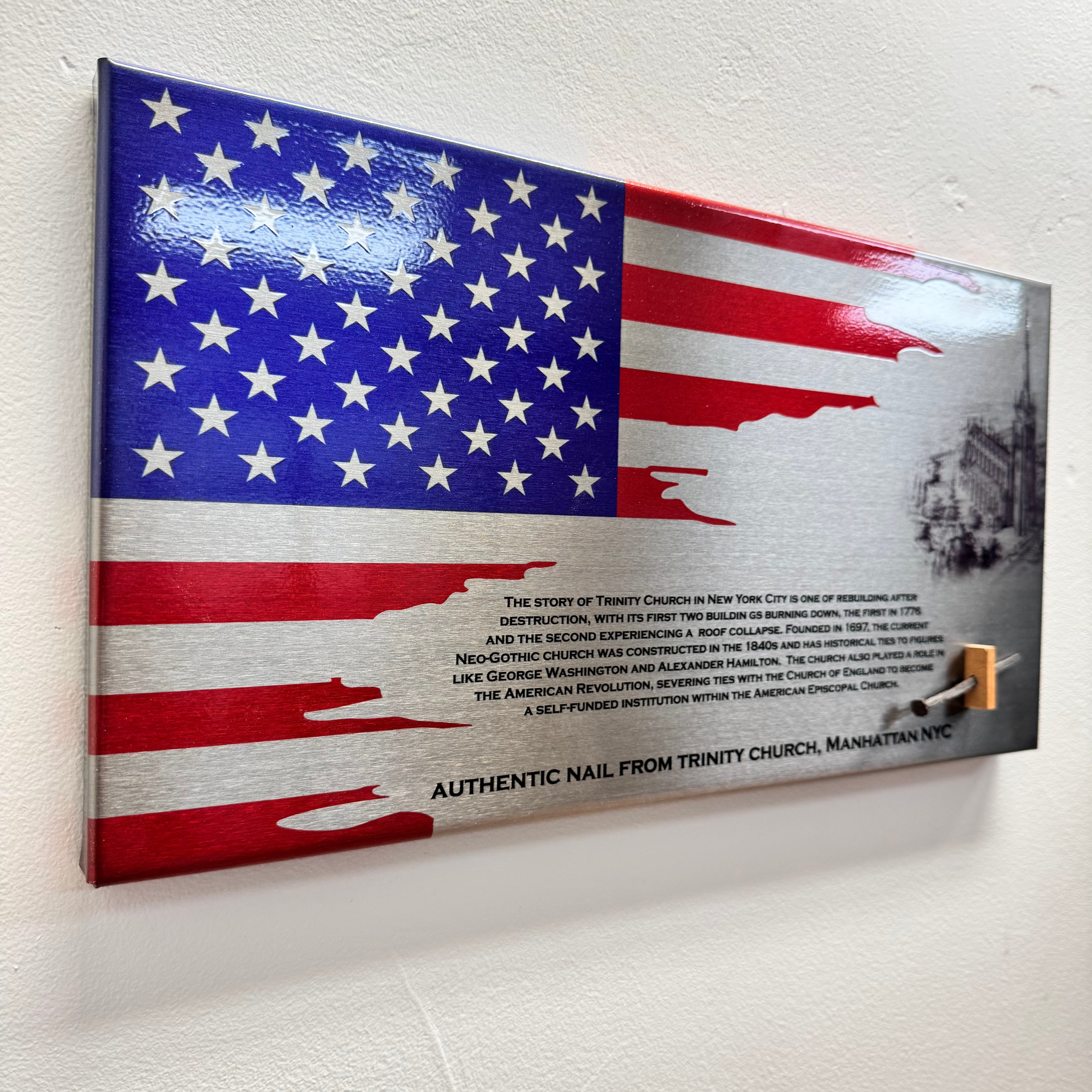 Authentic Trinity Church Nail Artifact Flag