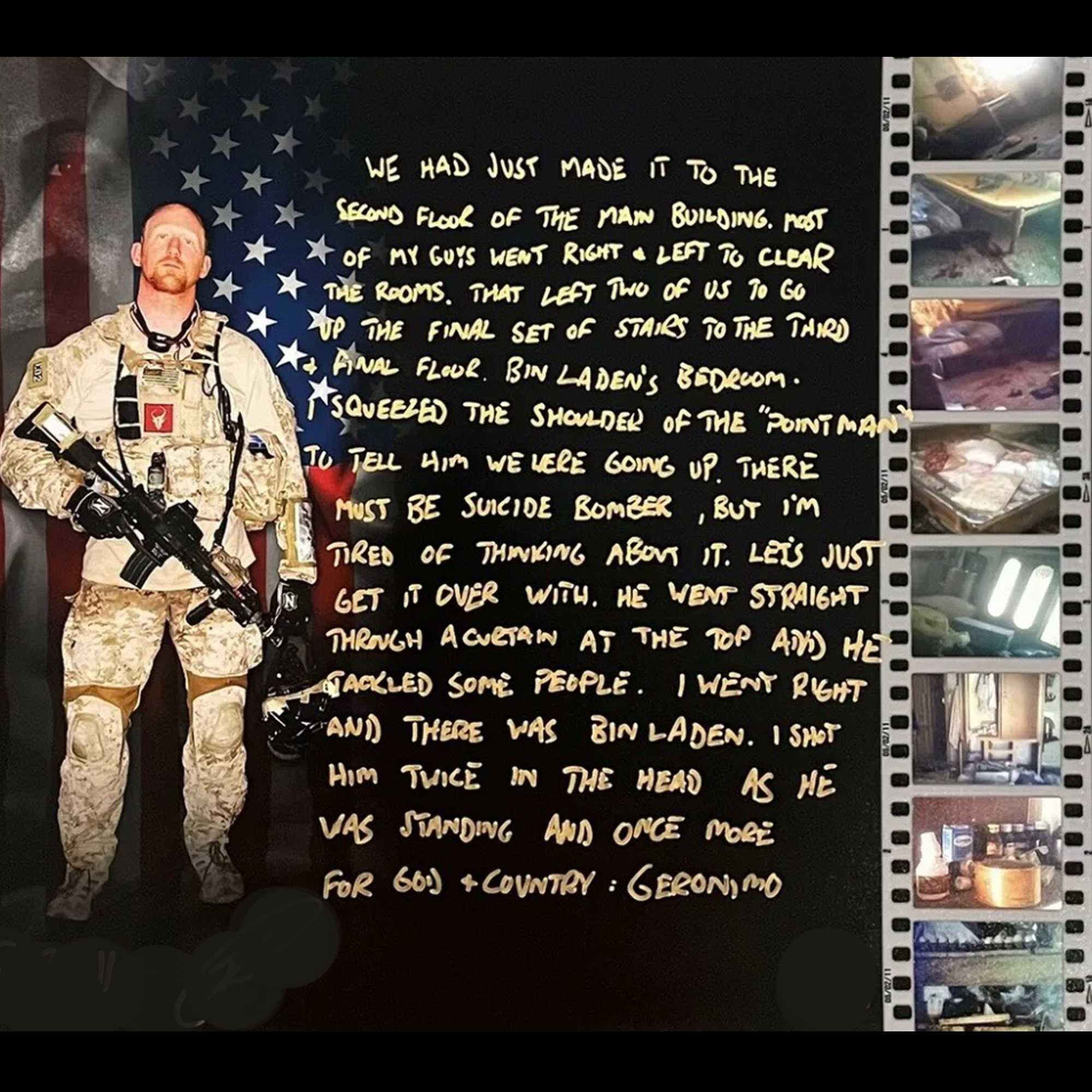 Authentic Robert O'Neill Autographed Flag