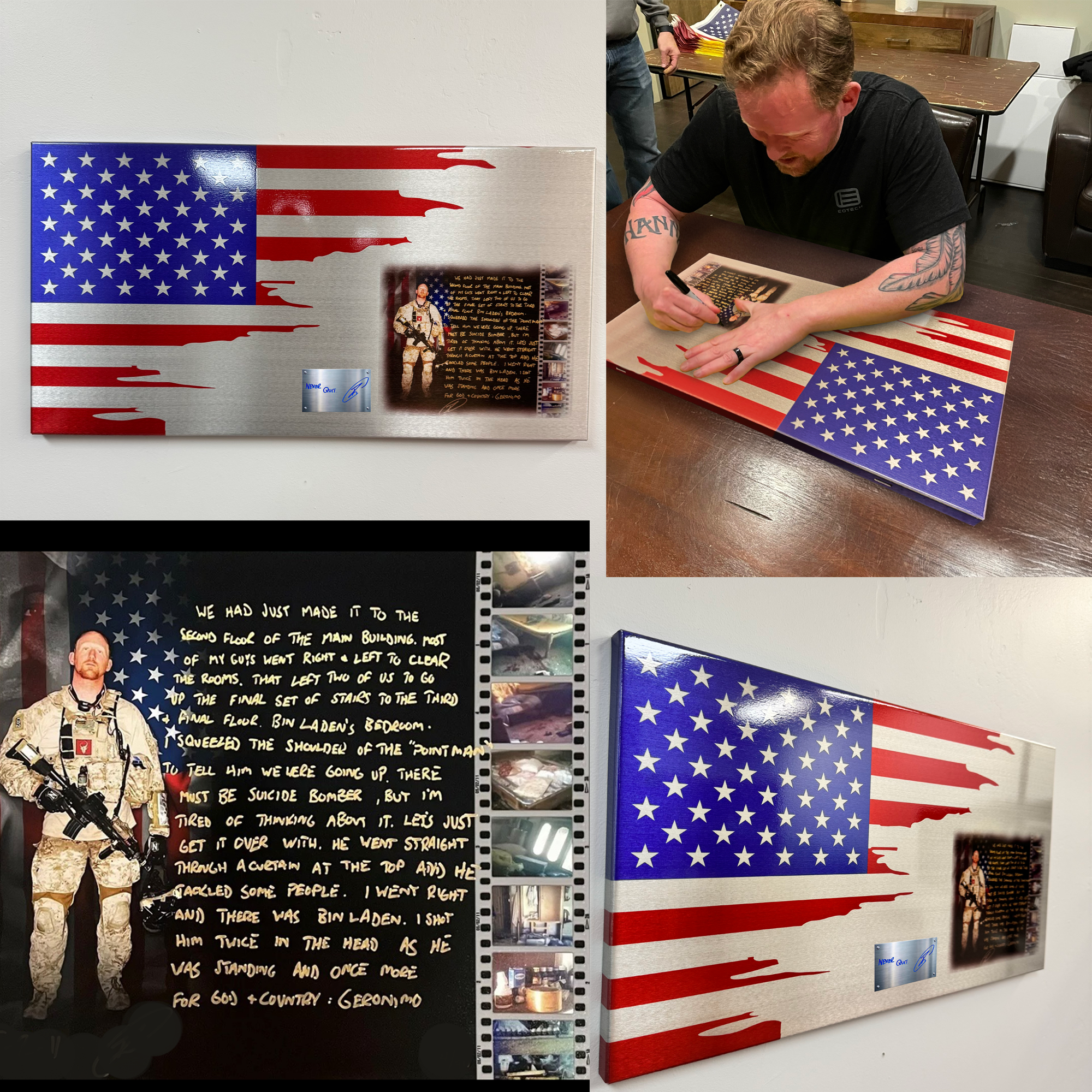 Authentic Robert O'Neill Autographed Flag