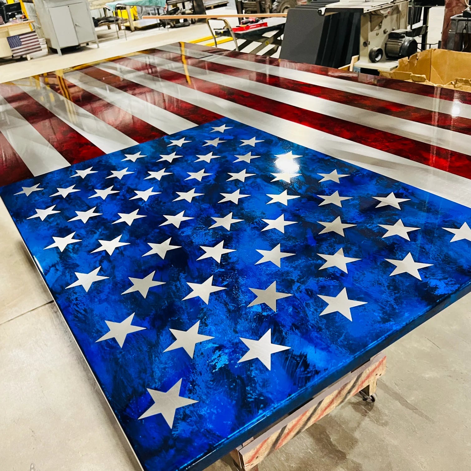 (Indoor / Outdoor) Hand Marbled Patina Flag