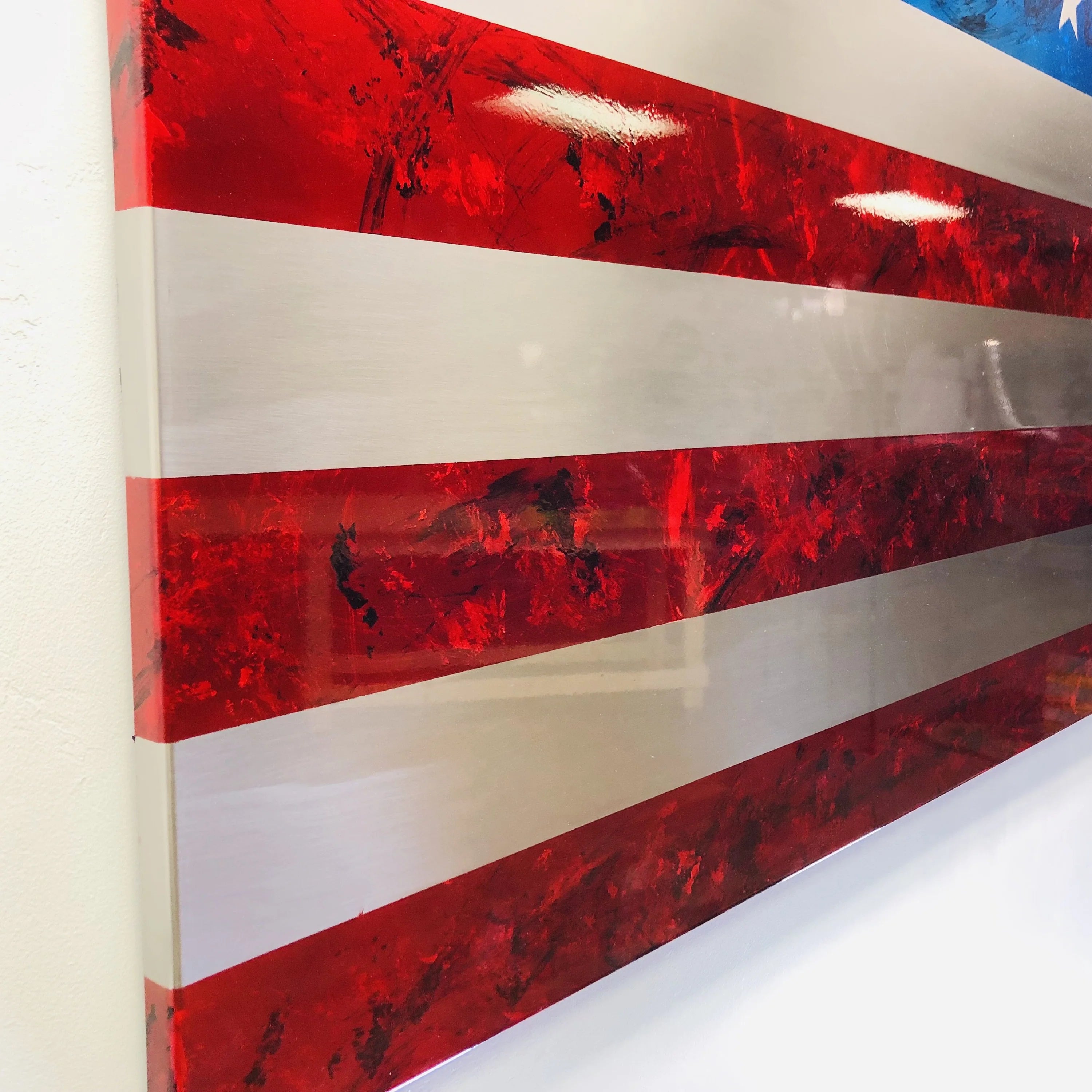(Indoor / Outdoor) Hand Marbled Patina Flag