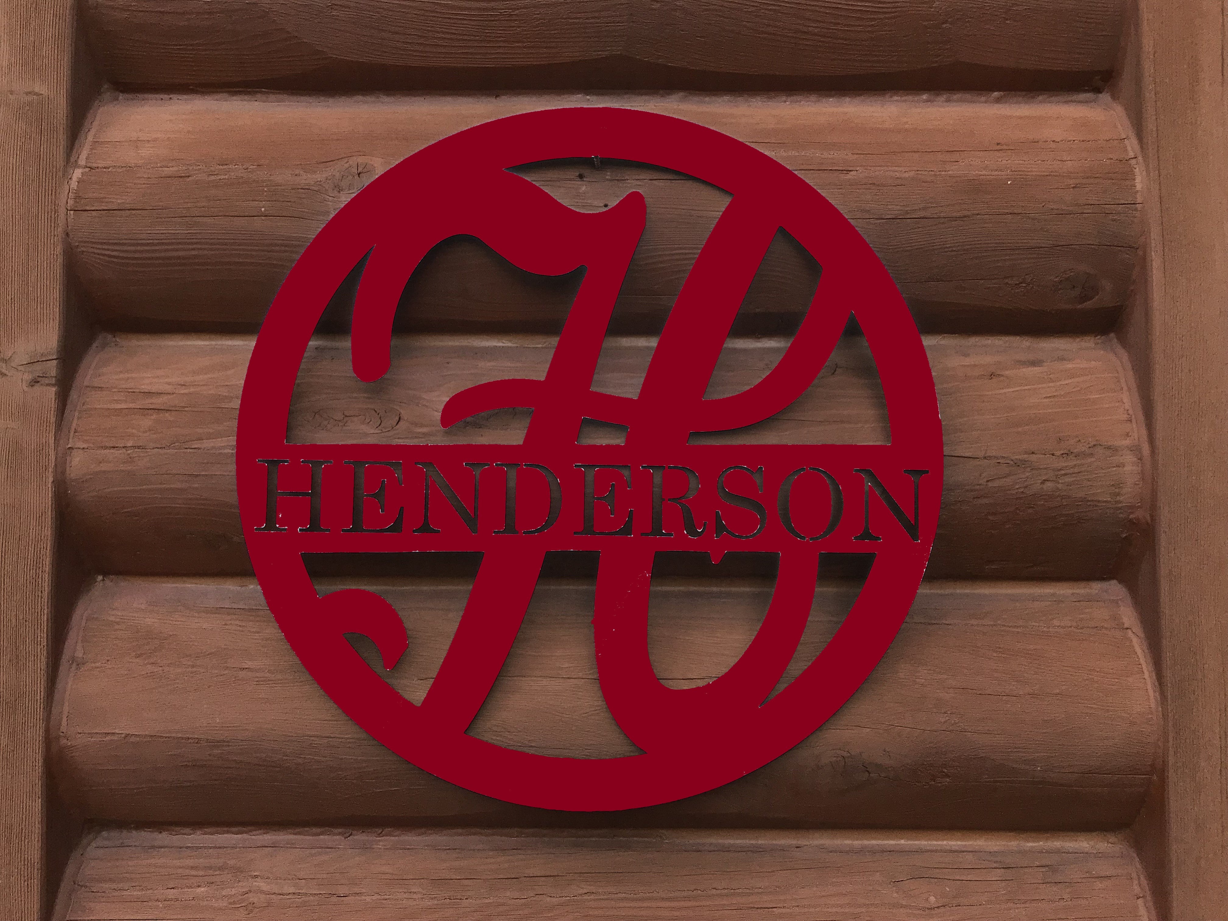 Circle Powder Coated Monograms