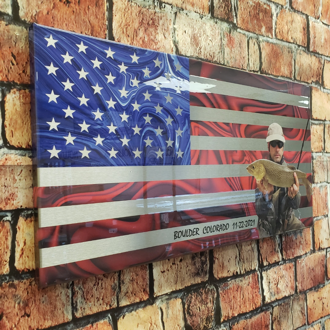 Personalized UV ink Steel Swirled Flag