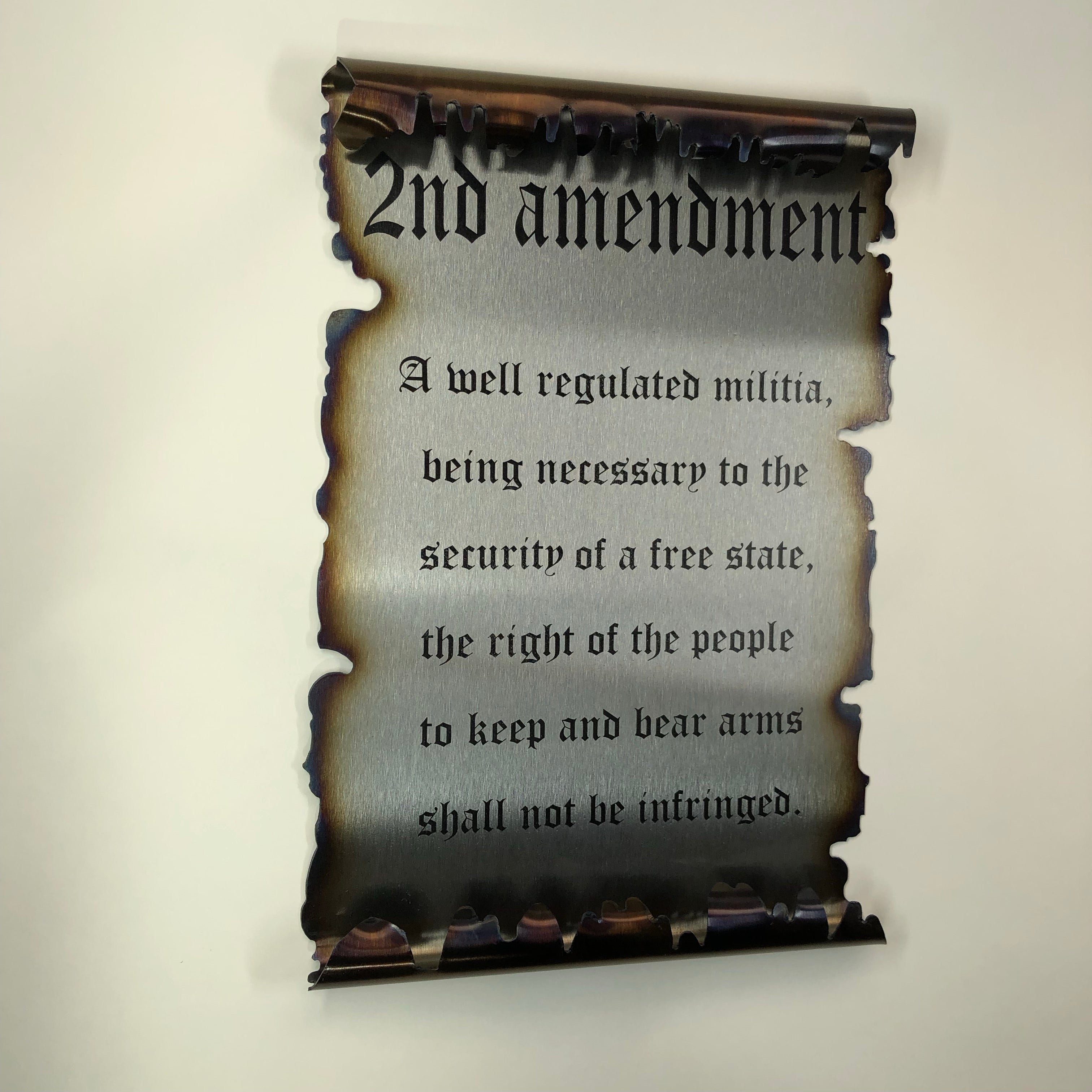 Burned Steel 2nd Amendment Scroll