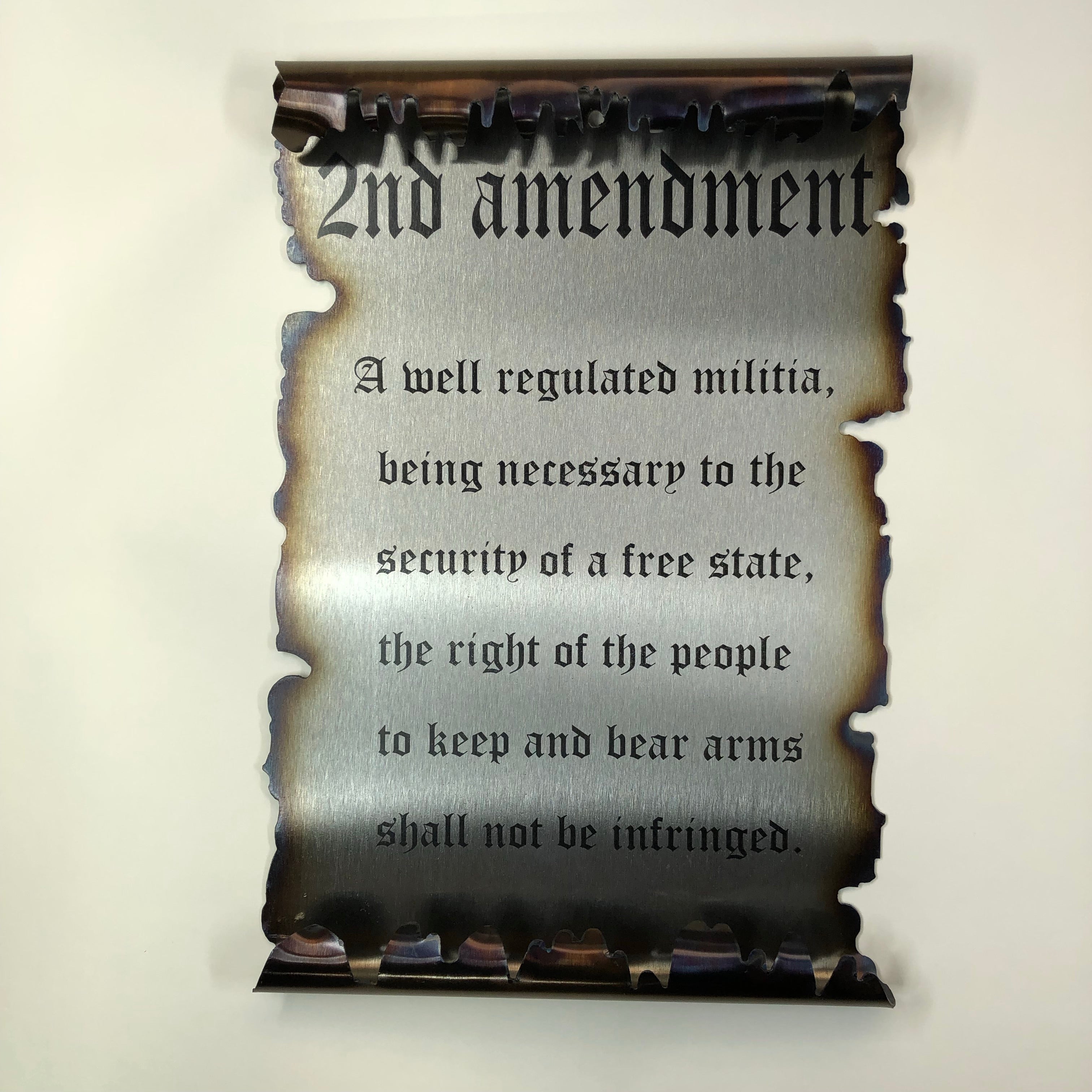 Burned Steel 2nd Amendment Scroll