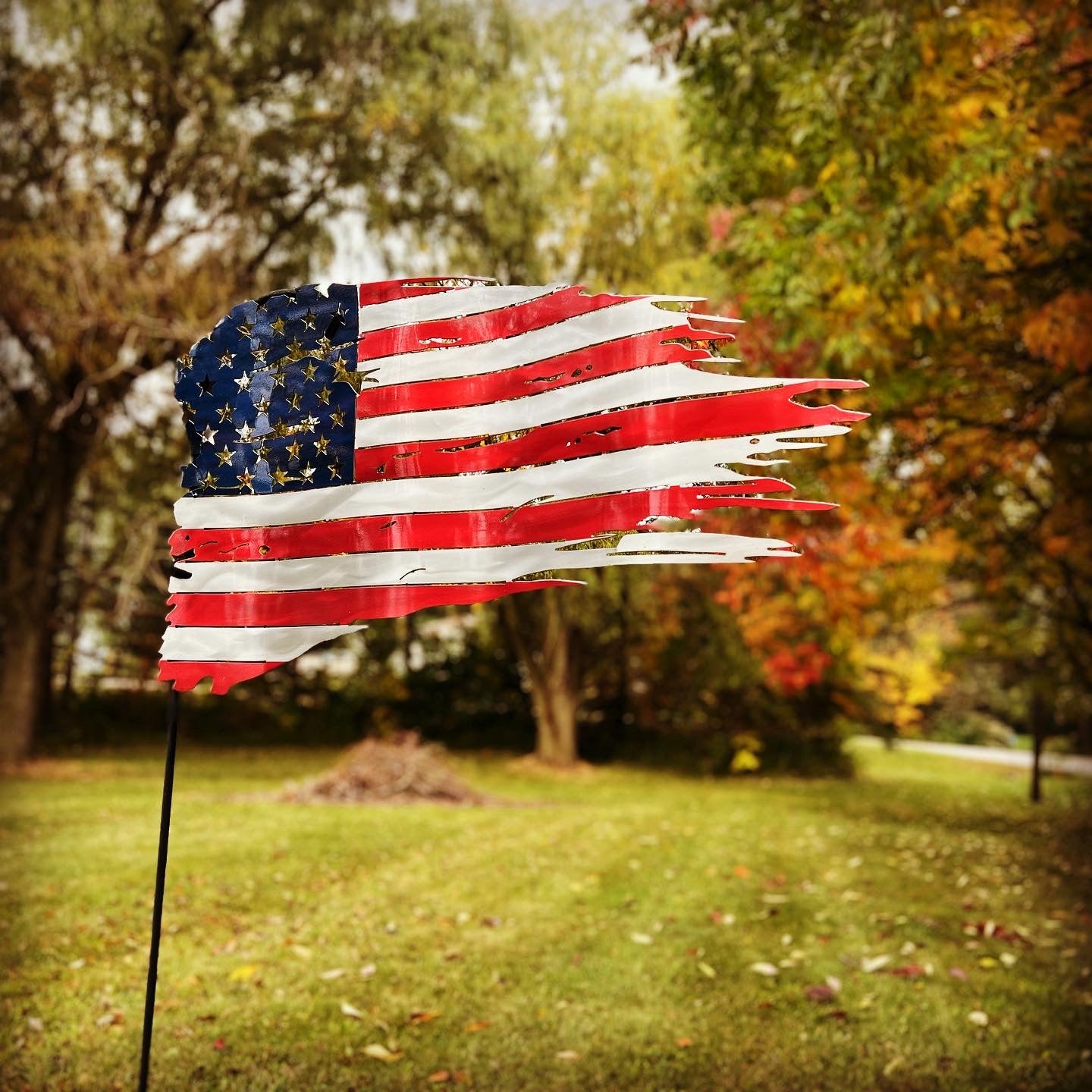 Outdoor Aluminum Old Glory LED Yard Sticker Package