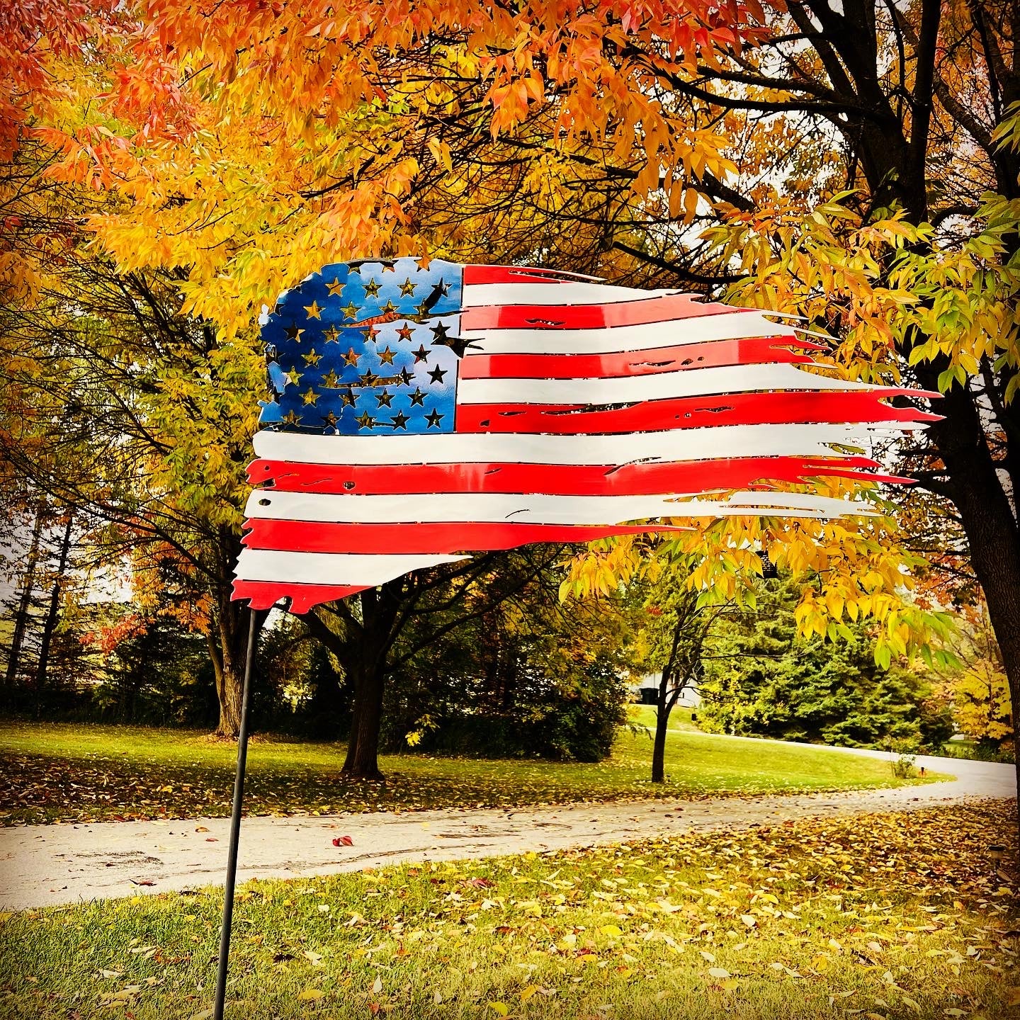 Outdoor Aluminum Old Glory LED Yard Sticker Package