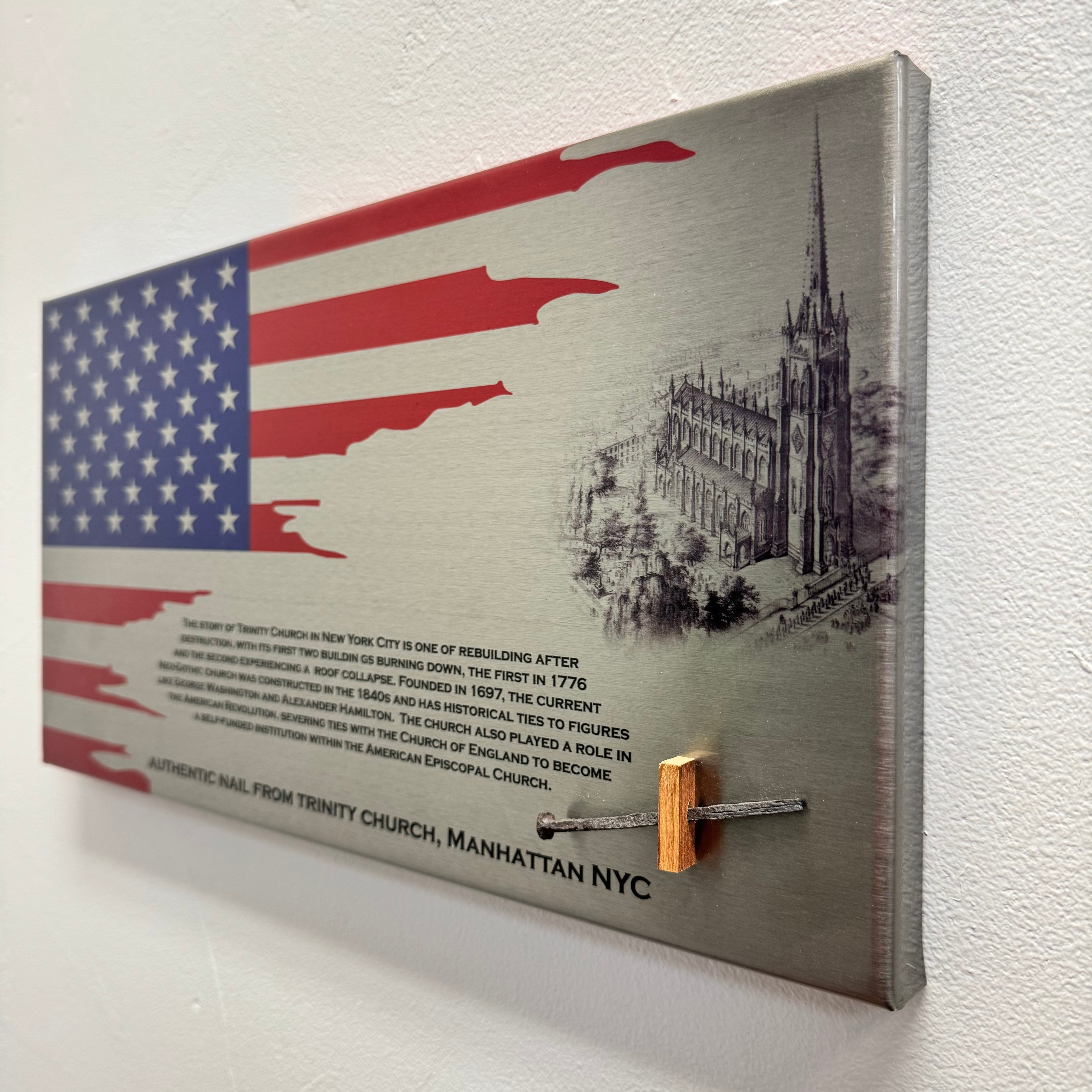 Authentic Trinity Church Nail Artifact Flag