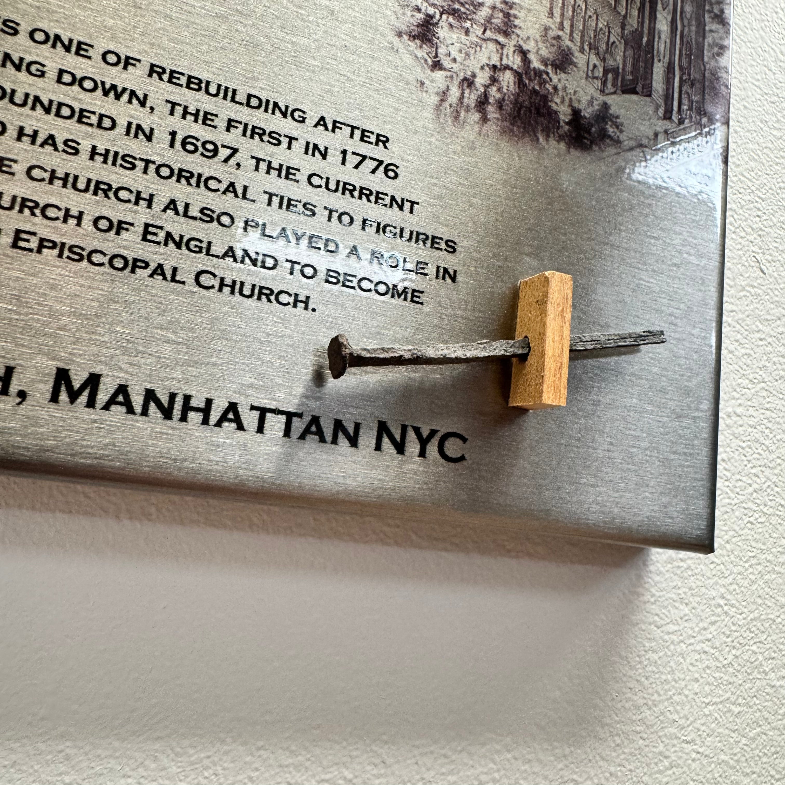 Authentic Trinity Church Nail Artifact Flag