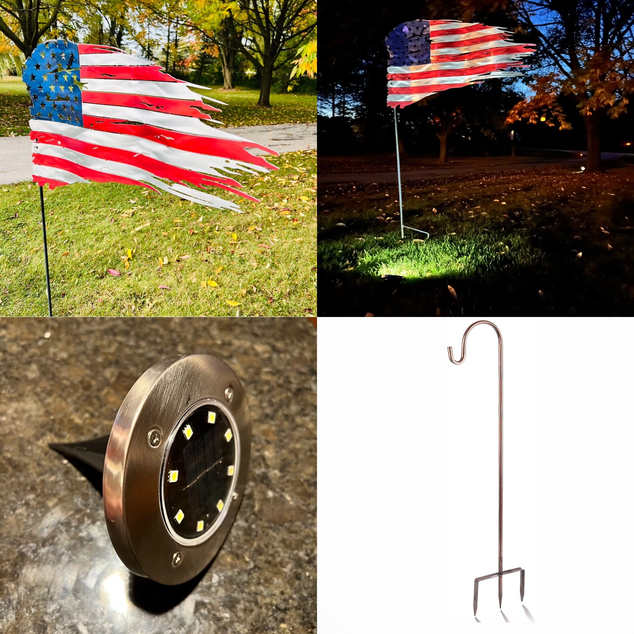 Outdoor Aluminum Old Glory LED Yard Sticker Package