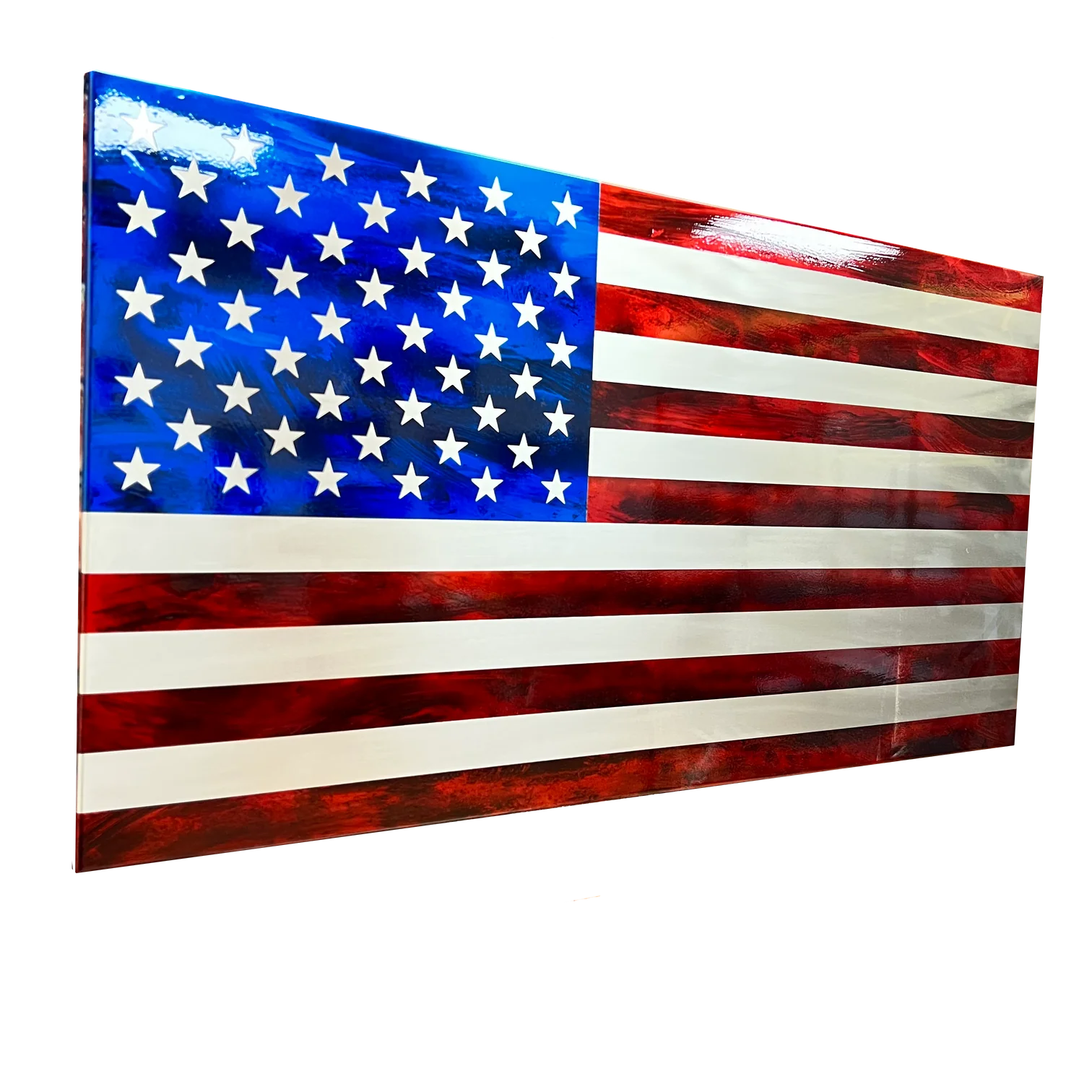 Polished Aluminum Marbled Patina Flag (outdoor)