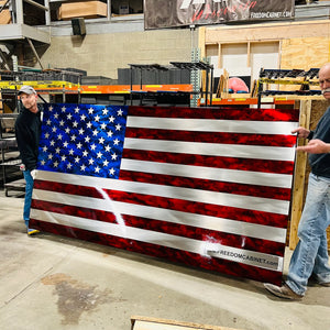 Polished Aluminum Marbled Patina Flag (outdoor)