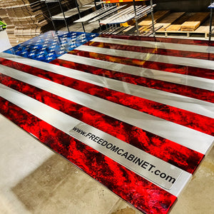 Polished Aluminum Marbled Patina Flag (outdoor)