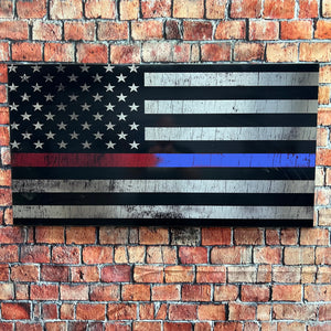 UV Printed Wood Distressed Commemorative Line Flag