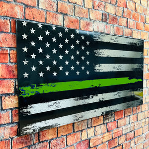 UV Printed Wood Distressed Commemorative Line Flag