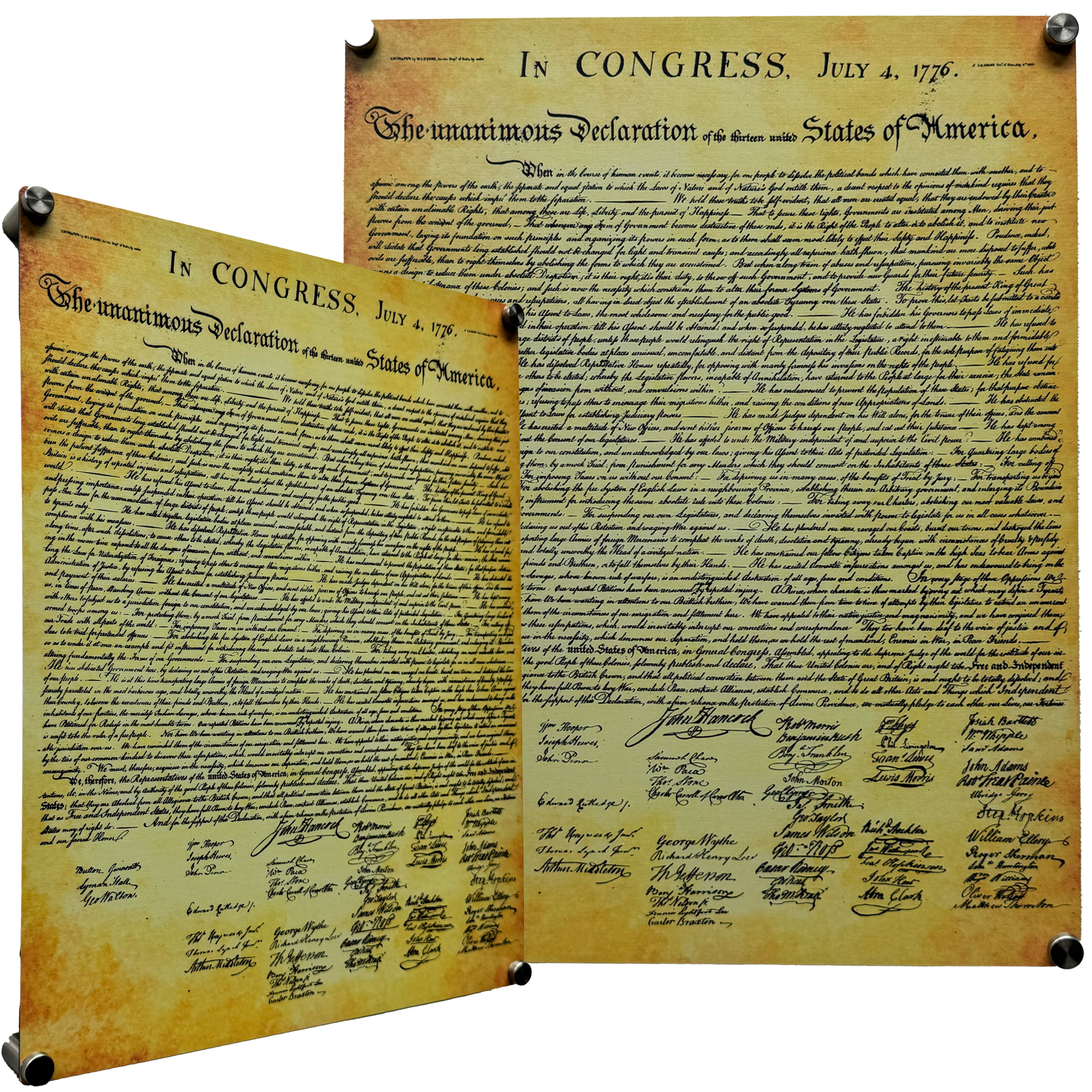 Declaration of Independence Aluminum Document