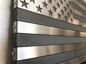 Real Carbon Fiber & Steel Flag