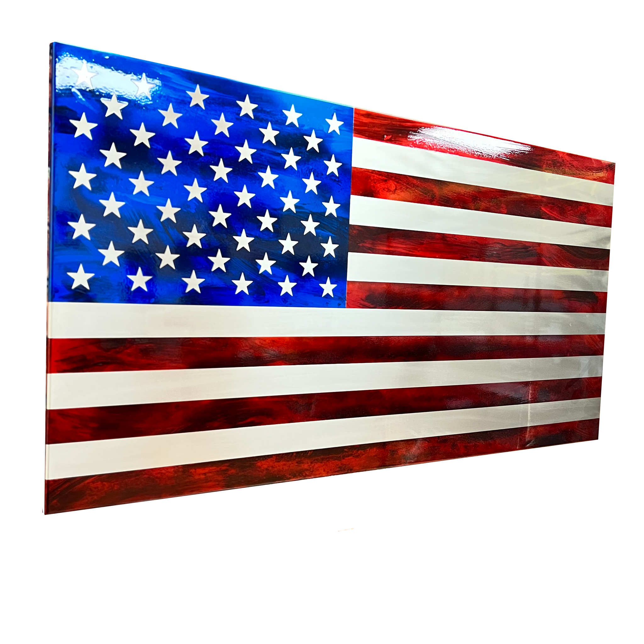 Marbled Patina Steel US Flag