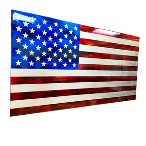 Marbled Patina Steel US Flag