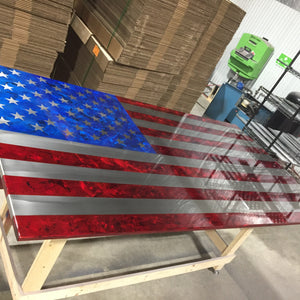 45" Marbled Patina Steel US Flag / Customer Favorite