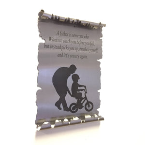 Father / Son Bicycle Metal Scroll