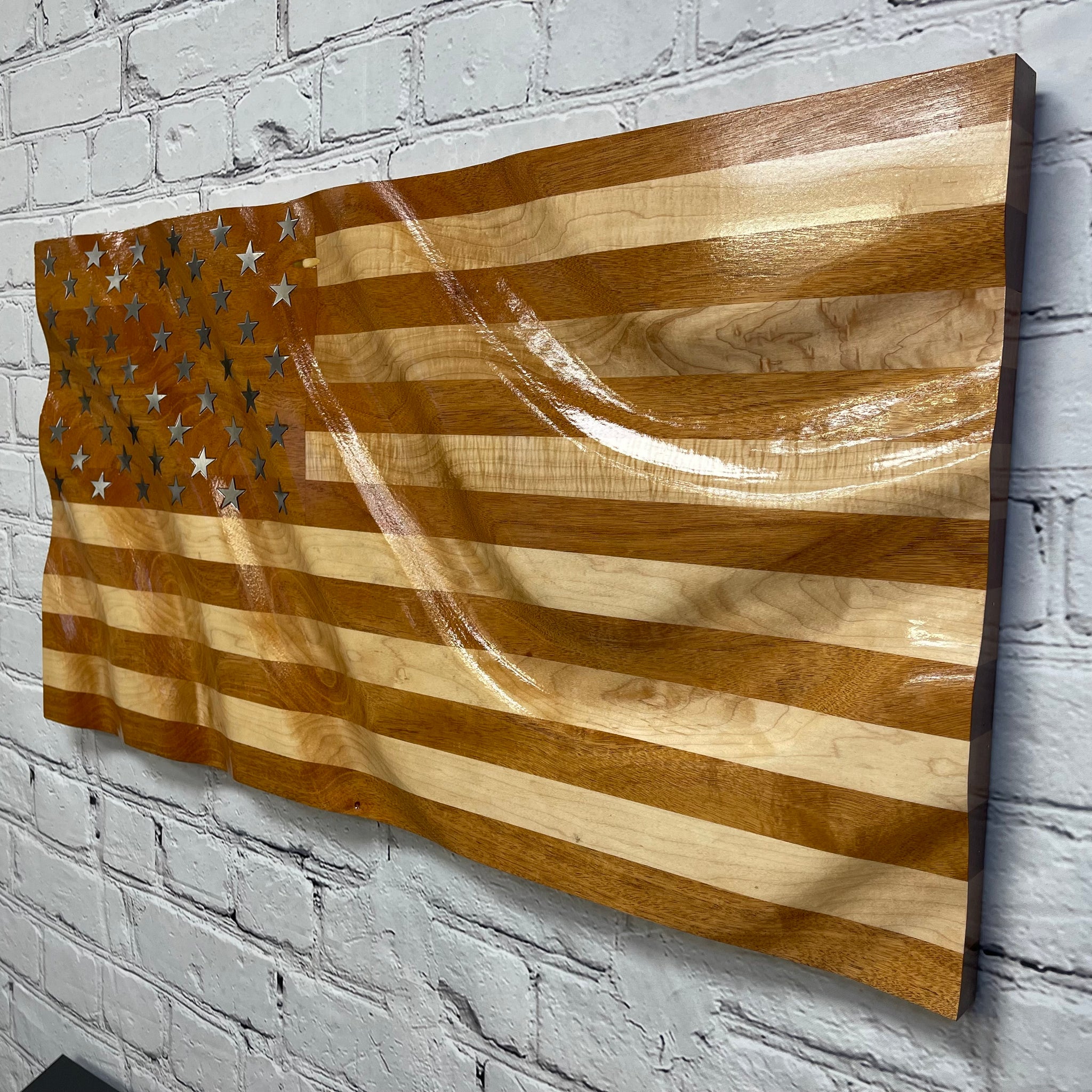BUTCHER BLOCK Cherry & Maple Steel Stars