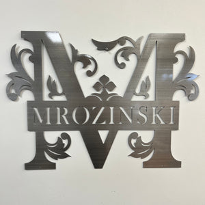 Split Letter Aluminum Monogram – Metal Art of Wisconsin