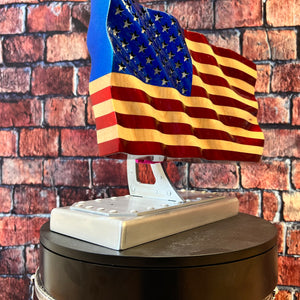 12" Desktop Suspended Wavy Maple Flag & Stand