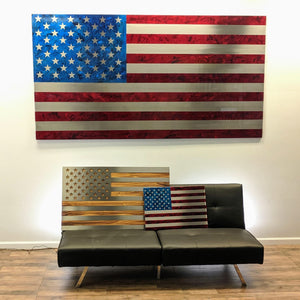 45" Marbled Patina Steel US Flag / Customer Favorite