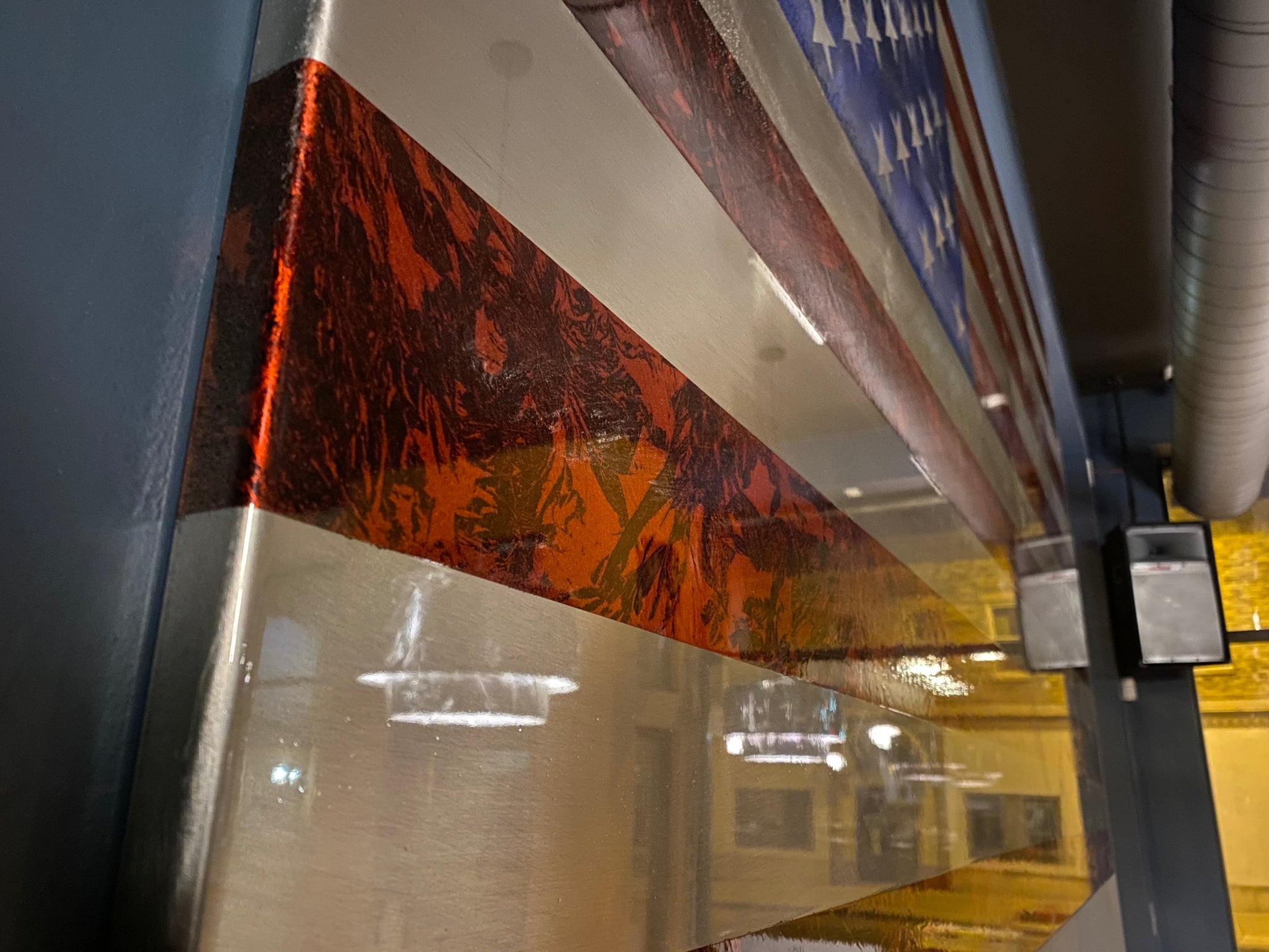 45" Marbled Patina Steel US Flag / Customer Favorite