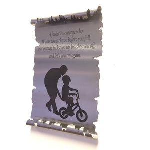 Father / Son Bicycle Metal Scroll