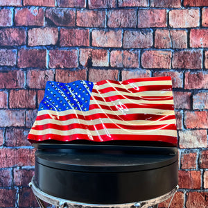 12" Desktop Wavy Maple Flag & Stand