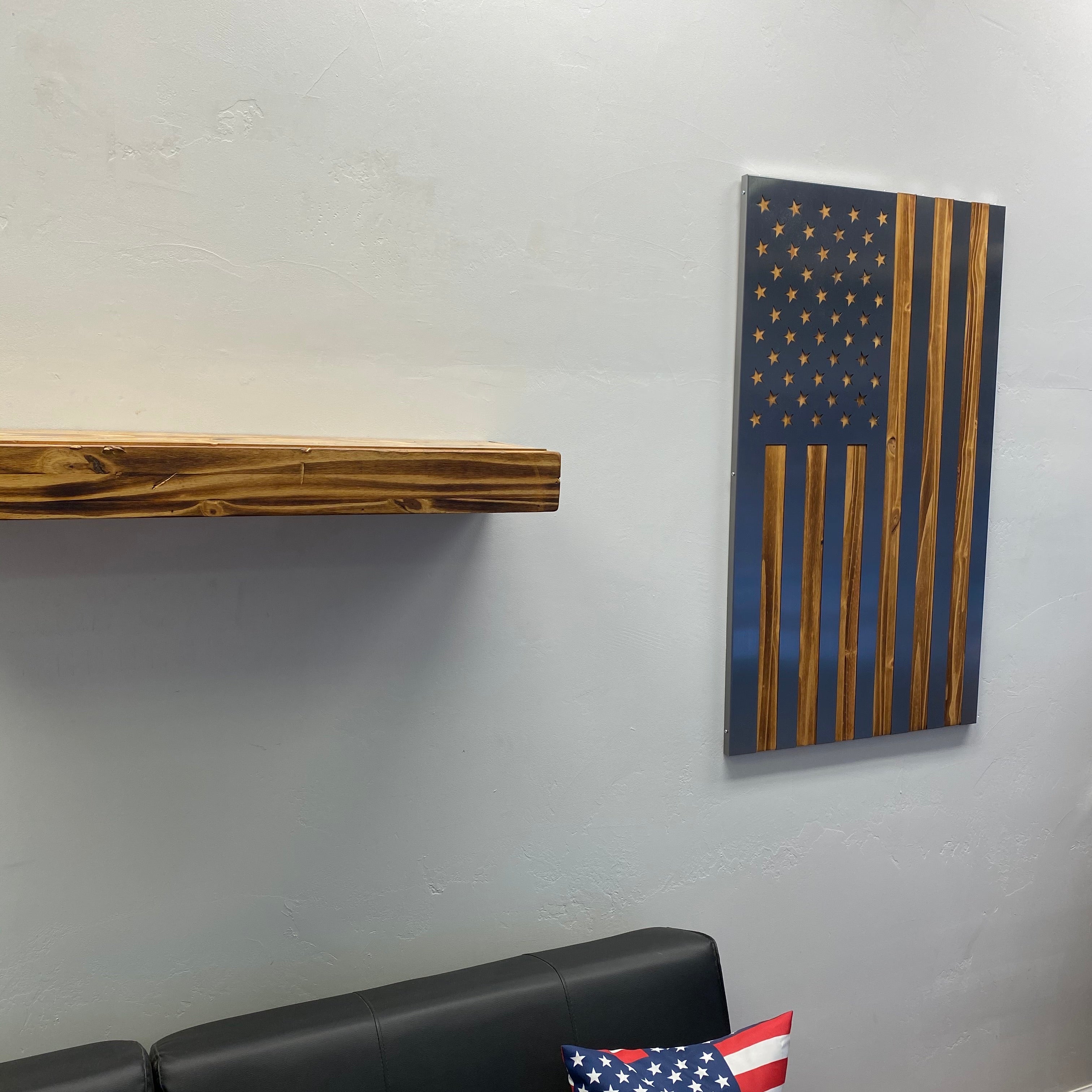 Vertical Wood & Steel Flag