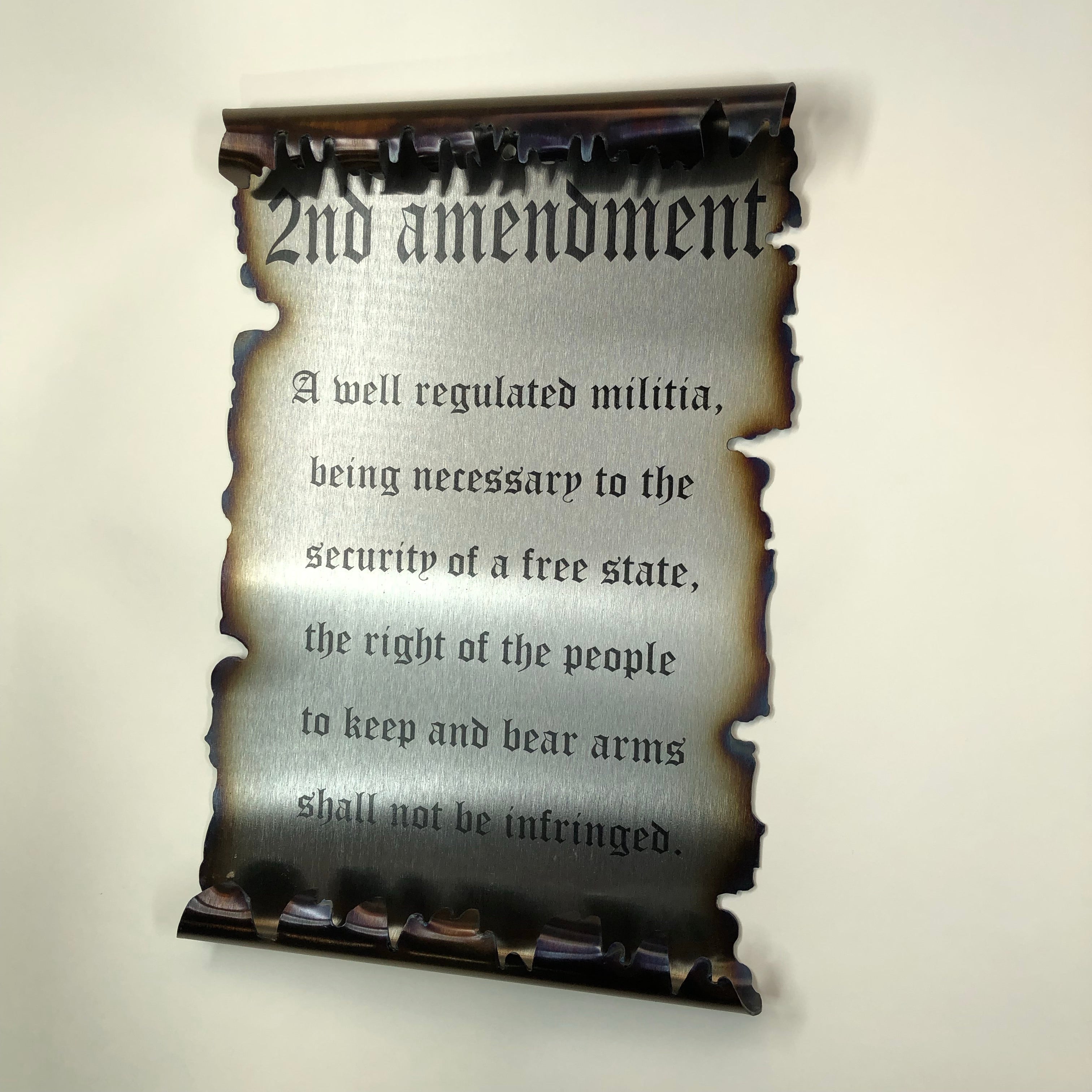 Burned Steel 2nd Amendment Scroll